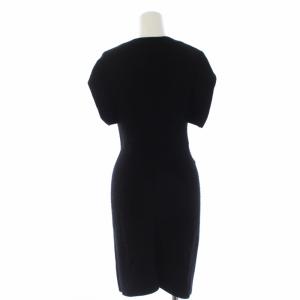 ISABEL MARANT ETOILE ニットワンピース ひざ丈 半袖 リブ 切替 ウール アルパカ 38 ブラック