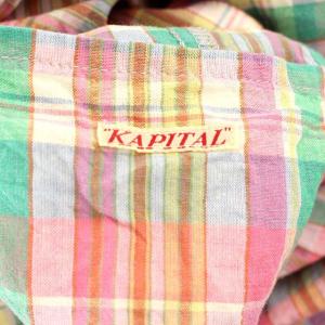 KAPITAL シャツ オープンカラー チェック プルオーバー M ピンク