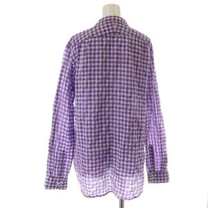 KAPITAL ブラウス シャツ 長袖 ギンガムチェック 総柄 2 パープル ホワイト