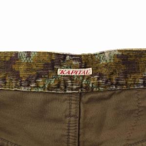 KAPITAL KOUNTRY レオパード ネイティヴ柄 リメイク コーデュロイパンツ W32 茶
