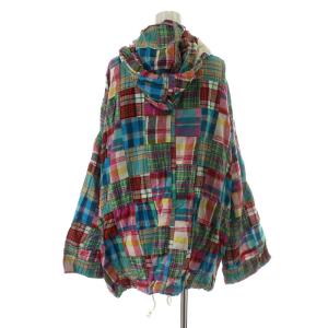 KAPITAL ジャケット パッチワーク フード コットン チェック柄 2 M マルチカラー ピンク 緑