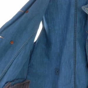 KAPITAL 岡山御津工場産 デニムベスト 前開き ダブル ポケット USED加工 3 ブルー