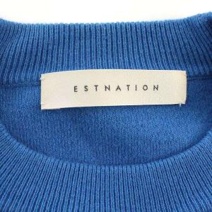 ESTNATION カシミヤ混 コットン ニット スウェット 長袖 38 ブルー