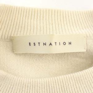 ESTNATION カシミヤ混 コットン ニット スウェット 長袖 38 アイボリー