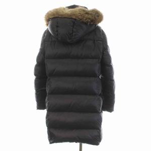 POLO RALPH LAUREN ダウンコート ロング ナイロン ジップアップ フェイクファー フード付き M ブラック