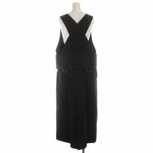 AKIRANAKA ジャンパースカート ジャンスカ ロング コットン ベルト 38 ネイビー