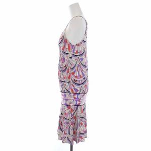 Emilio Pucci キャミワンピース ひざ丈 総柄 絹 シルク100％ I38 S マルチカラー