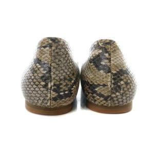 COLE HAAN パンプス フラットシューズ パイソン柄 ポインテッドトゥ 7 ブラウン