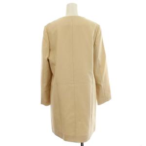 ANAYI ノーカラーコート ロング コート 薄手 比翼ボタン 38 ベージュ