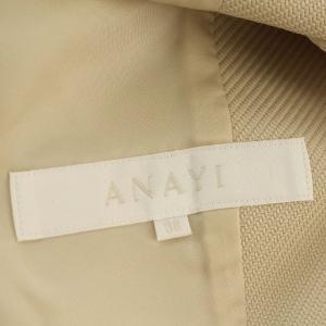 ANAYI ノーカラーコート ロング コート 薄手 比翼ボタン 38 ベージュ