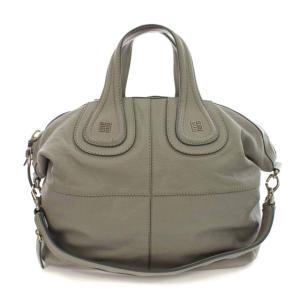 ナイチンゲール ハンドバッグ 2WAY レザー ロゴ グレー
