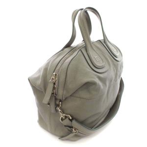 GIVENCHY ナイチンゲール ハンドバッグ 2WAY レザー ロゴ グレー