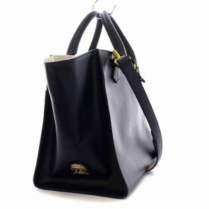 A.D.M.J. ハンドバッグ ショルダーバッグ 2WAY レザー ネイビー