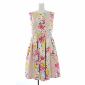 花タワーワンピース ひざ丈 ノースリーブ 1 マルチカラー タグ付き