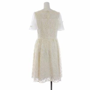 Chesty 20SS オーガンジーフラワーワンピース 半袖 ひざ丈 シアー 花柄 1 S 白 ホワイト アイボリー