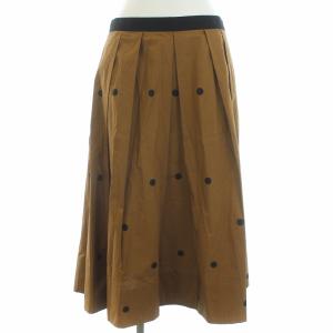 21SS BIG SPOT COTTON スカート ロング ドット フレア 2 M 茶 ブラウン 黒 ブラック