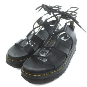 Dr.Martens ナルティラ NARTILLA サンダル レースアップ 厚底 ステッチ レザー US7 24cm 黒 ブラック