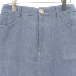 Grace Class 19SS タグ付き コットンリネンデニム スカート タイト ロング スリット 38 M 水色