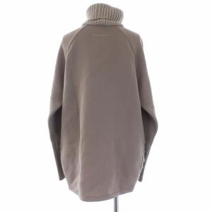 MM6 Maison Margiela ニット切替 スウェット トレーナー 長袖 タートルネック S グレー グレージュ