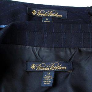 Brooks Brothers スーツ セットアップ 上下 テーラードジャケット シングル タイトスカート ひざ丈 背抜き ウール ストライプ 12 XL