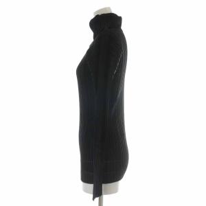 PLEATS PLEASE ISSEY MIYAKE カットソー タートルネック 長袖 3 ブラック