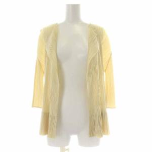 カーディガン プリーツ 七分袖 3 L ベージュ