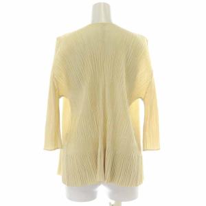 PLEATS PLEASE ISSEY MIYAKE カーディガン プリーツ 七分袖 3 L ベージュ