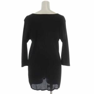 PLEATS PLEASE ISSEY MIYAKE イッセイミヤケ カットソー チュニック Uネック プリーツ 七分袖 3 L 黒 ブラック