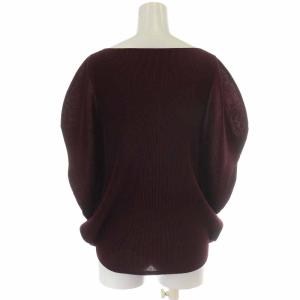 PLEATS PLEASE ISSEY MIYAKE イッセイミヤケ カットソー Uネック プリーツ フレンチスリーブ パープル
