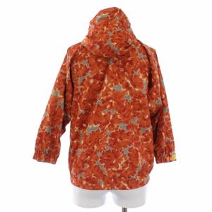 MUVEIL マウンテンパーカー ジャケット ジップアップ 花柄 38 オレンジ