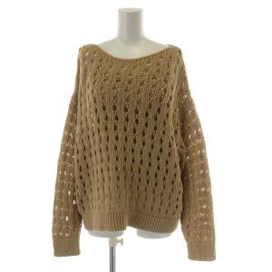 20AW LOOSE SHEER KNIT TOP アンサンブル ニット セーター F ベージュ