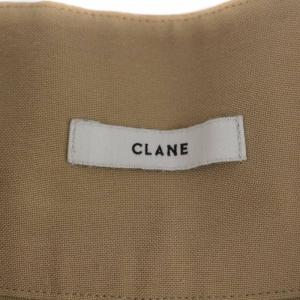 CLANE 21AW OVERLAP TUCK PANTS テーパードパンツ ジップフライ 2 M ベージュ 11110-7062