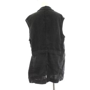Spick&Span 21SS ノースリーブ ベスト ジャケット 麻 リネン F 黒 ブラック