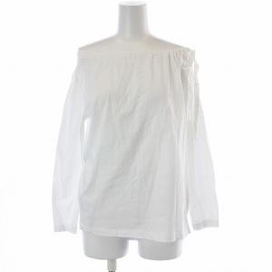 カットソー 長袖 オフショルダー リボン S ホワイト