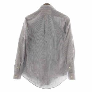 RALPH LAUREN ボタンダウンシャツ 長袖 ストライプ 37-80 L 白 ホワイト 紺 ネイビー