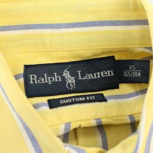 RALPH LAUREN シャツ ストライプ ボタンダウン 長袖 XS イエロー
