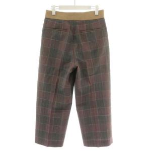 Drawer パンツ ウール チェック柄 ジッパーフライ 36 グレー レッド