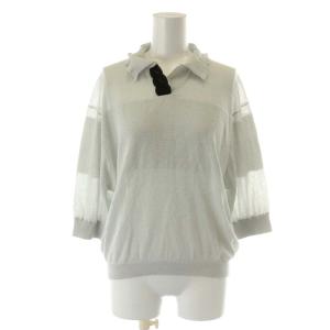 14Gラメスキッパーニット カットソー レース シルク混 9分袖 1 グレー