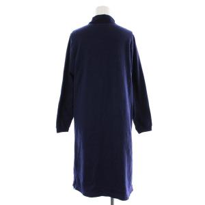 MHL. フレアワンピース ポロシャツワンピ ひざ丈 長袖 2 ネイビー