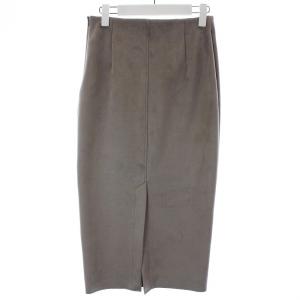 Spick&Span 20SS フェイクスエードストレッチタイトスカート ロング サイドジップ スリット 36 グレー