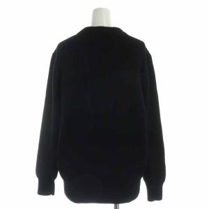HYKE 15AW ニットカーディガン ウール リブ 長袖 2 ブラック