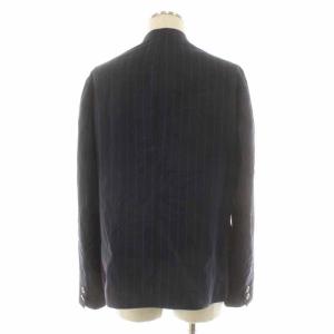 GIORGIO ARMANI 19年製 セットアップ ジャケット パンツ ストライプ ウール 48 ネイビー