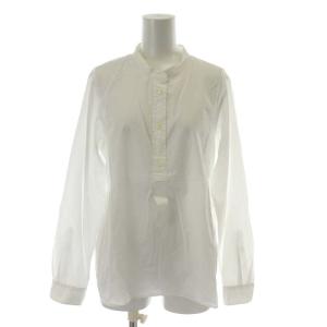 19AW ブラウス シャツ 長袖 バンドカラー ホワイト
