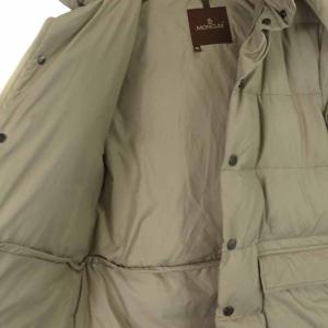 MONCLER ダウンジャケット ハイネック ジップアップ フード 茶タグ 00 XXS ベージュ