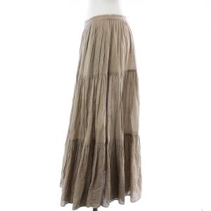 agnes b. 18SS ティアードスカート フレア ロング 36 ベージュ