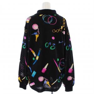 LEONARD SPORT ニット カットソー 長袖 ステンカラー ウール 総柄 M マルチカラー