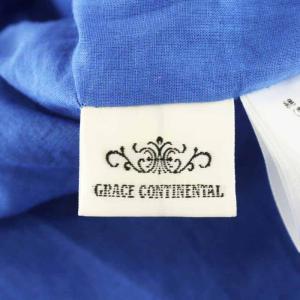 GRACE CONTINENTAL 22SS ドビー刺繍ロングワンピース マキシ ノースリーブ 36 ブルー