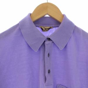 HERMES ポロシャツ カットソー 半袖 ロゴ刺繍 イタリア製 パープル