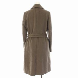 UNITED ARROWS ショールカラー ラップコート チェスターコート ロング アンゴラ混 38 グレージュ