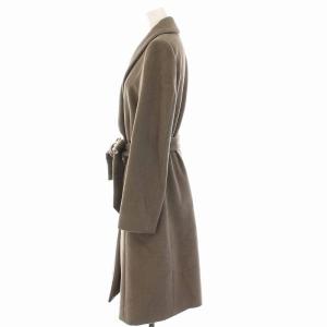 UNITED ARROWS ショールカラー ラップコート チェスターコート ロング アンゴラ混 38 グレージュ